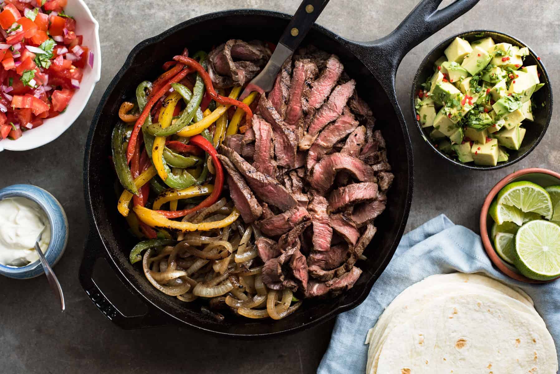 Beef Fajitas - Made extra juicy and extra tasty with a wicked marinade!