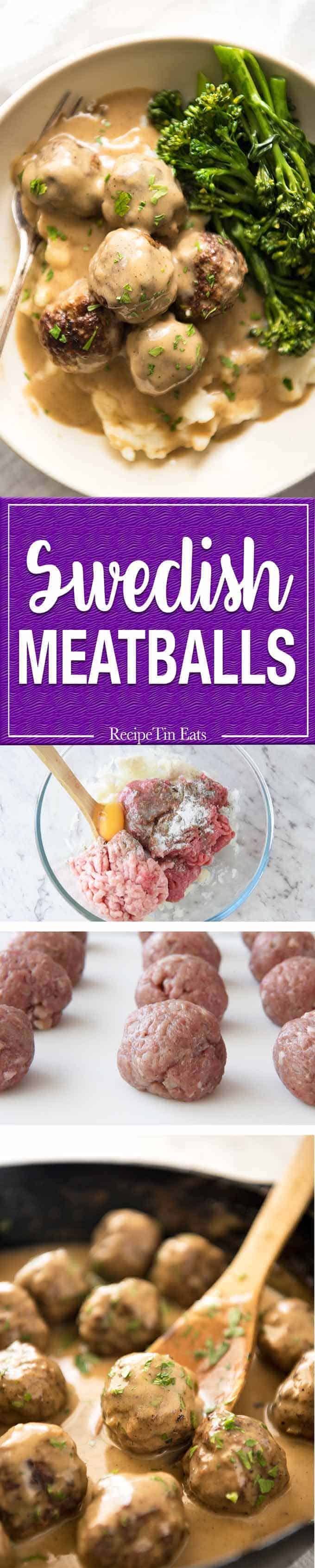 Swedish Meatballs - With a tip for extra soft and tasty meatballs, smothered in a gorgeous creamy sauce. No more Ikea meatballs! www.recipetineats.com