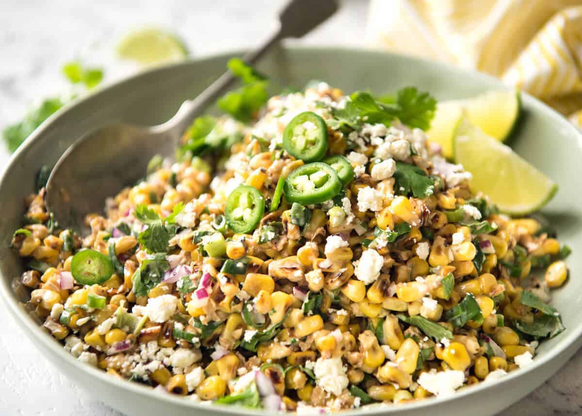 Mexican Corn Salad - Inspired by the famous Mexican street corn, this is a terrific way to use corn for an irresistible side! www.recipetineats.com