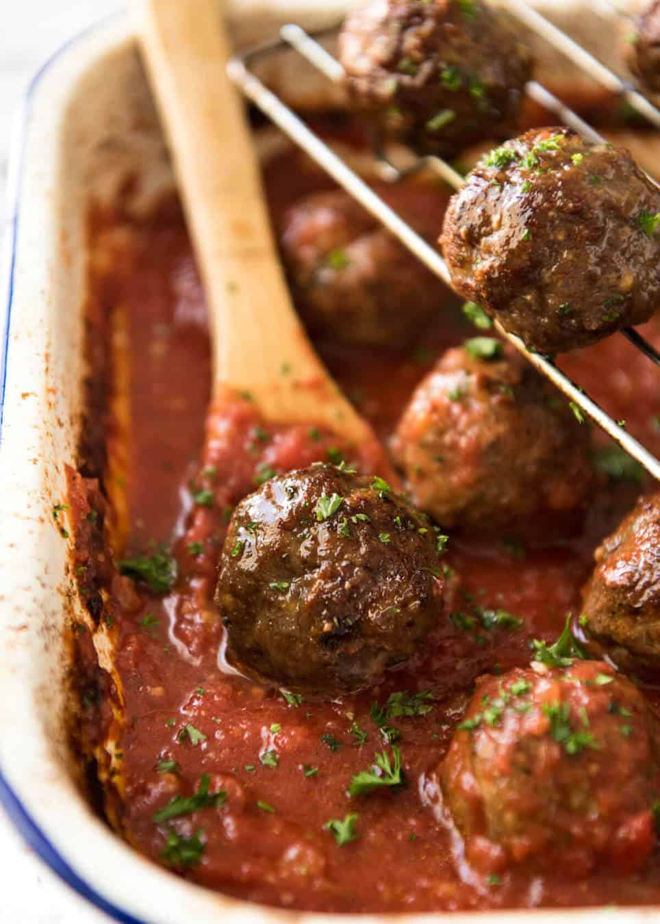 Oven Baked Italian Meatballs Recipetin Eats