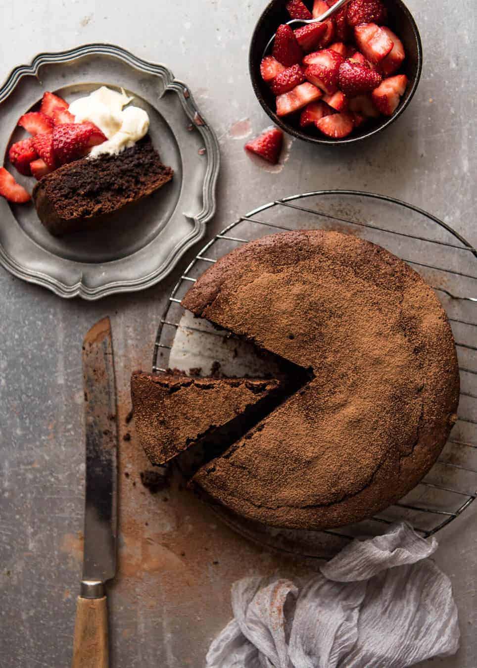 The Virtuous Chocolate Cake (eggless & gluten free) with Dairy-free Da