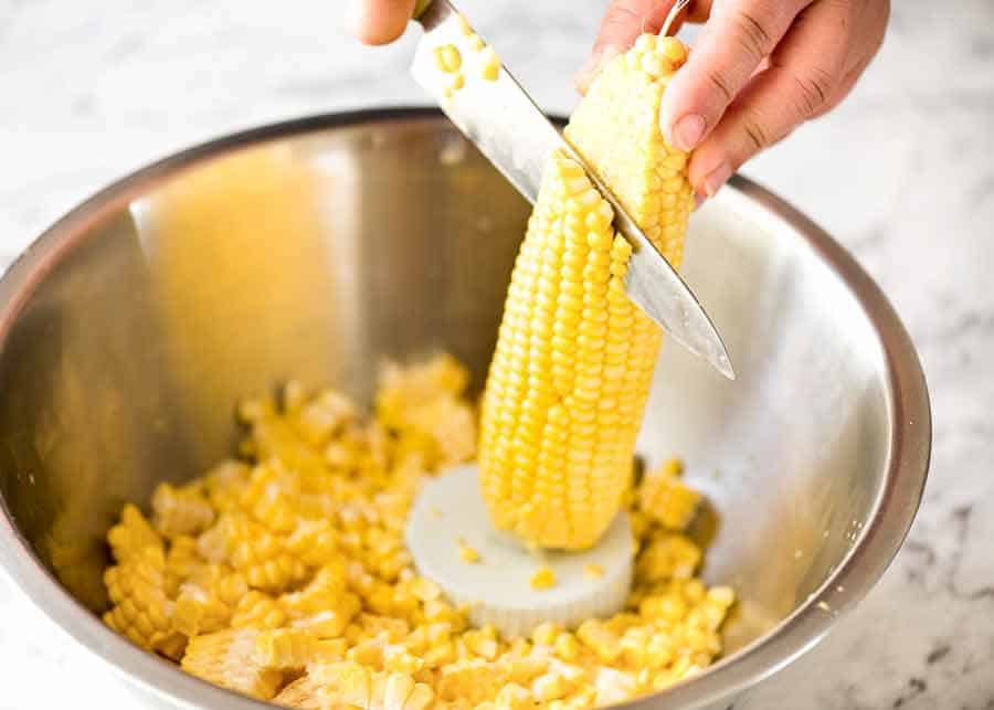 How to cut Corn Kernels off Cob