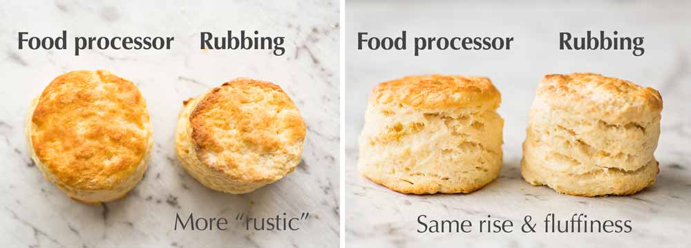 Comparison of scones made using a food processor vs rubbing butter in with fingers