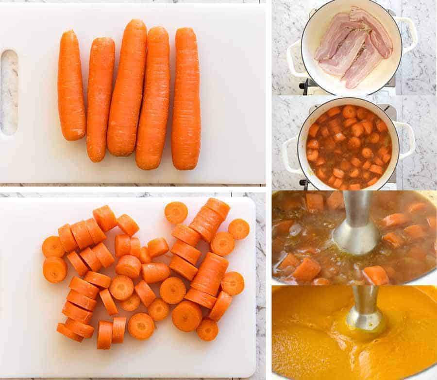 Preparation steps for Carrot Soup