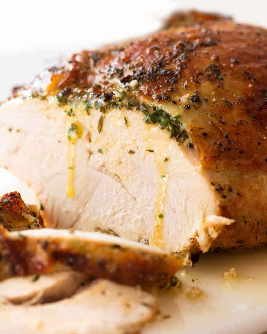 Garlic Herb Butter Slow Cooker Turkey Breast Recipetin Eats