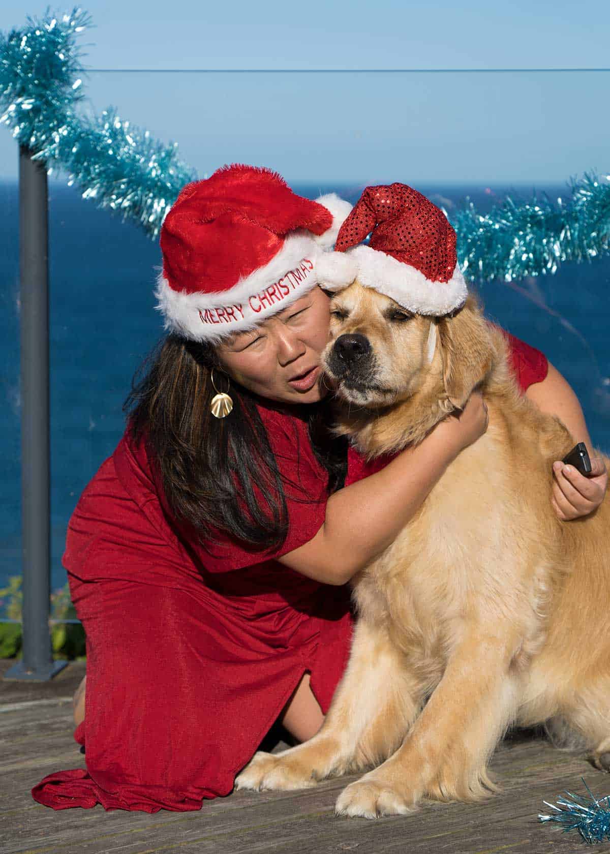 Nagi and Dozer the golden retriever dog_Christmas 2018 bloopers