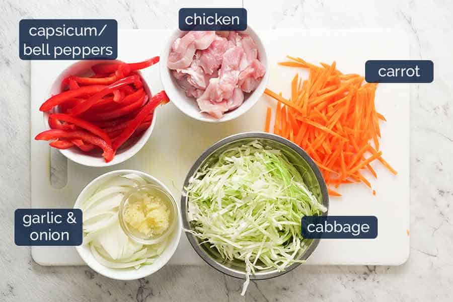 Ingredients in Chicken Vegetable Ramen Noodles