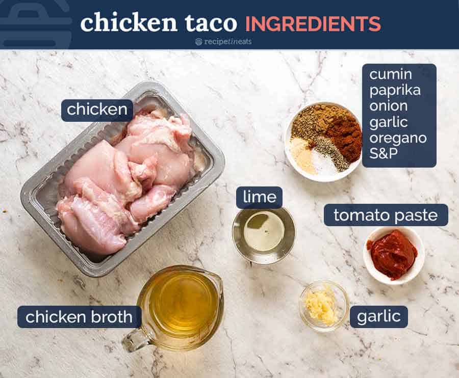 What goes in Chicken tacos