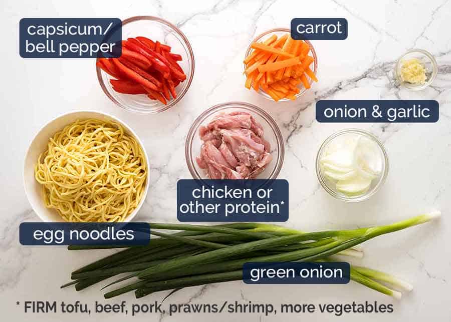 What goes in Chicken Lo Mein