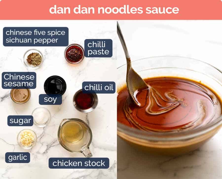 Ingredients for Dan Dan Noodles Sauce