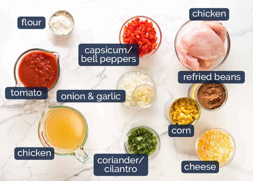 What goes into chicken enchiladas